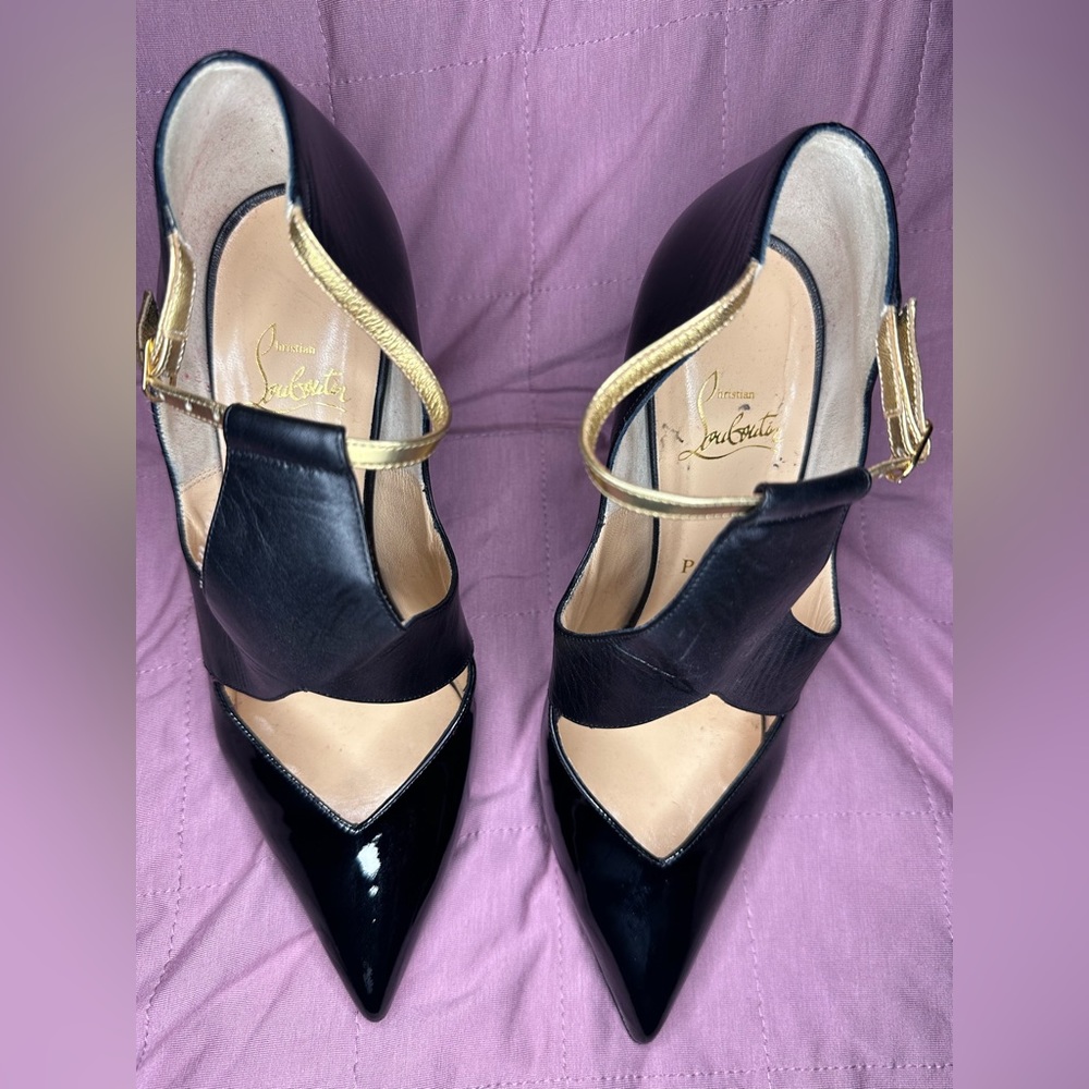 Christian Louboutin Dictata  100  Pointed toe Strap Pumps  Black 39